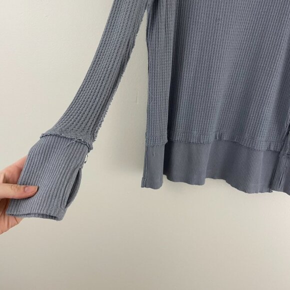 Free People We The Free Gray North Shore Thermal Tunic Size Small - Picture 4 of 5